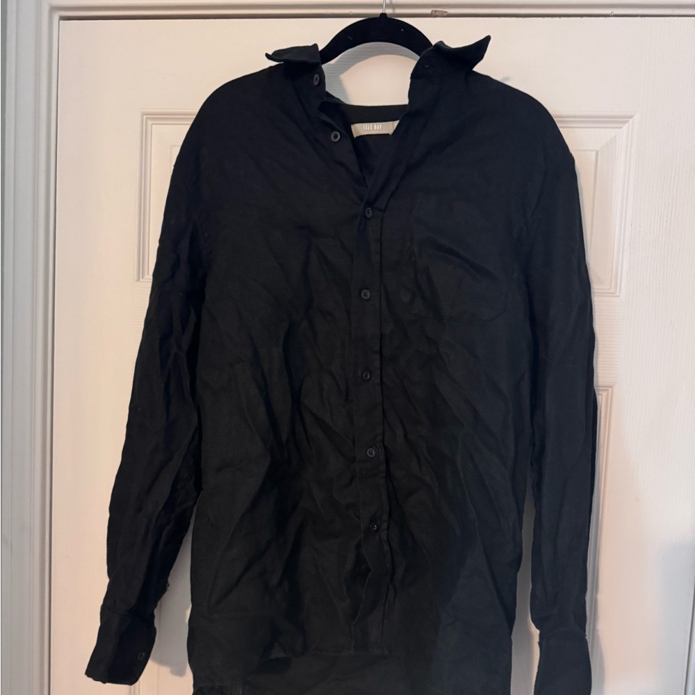 Classic Black Casual Button Down Shirt
